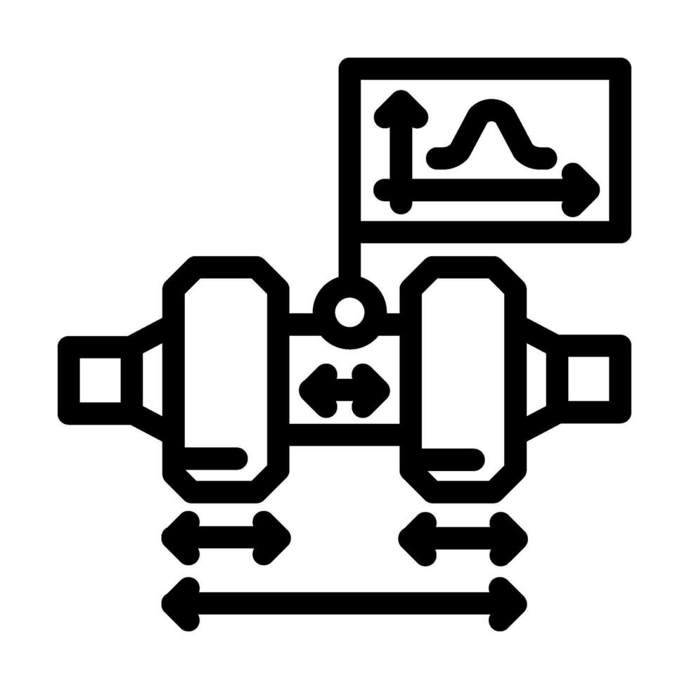 tolerancia análisis mecánico ingeniero línea icono vector ilustración