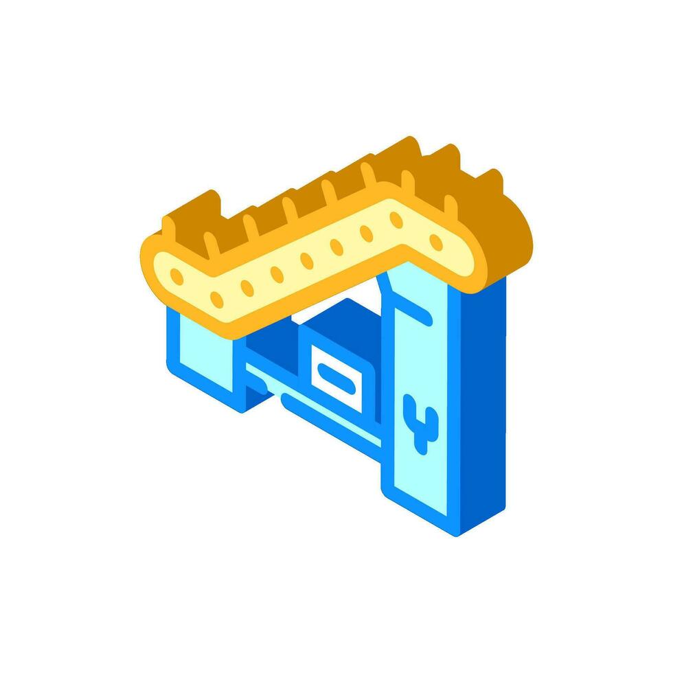 conveyor belt manufacturing engineer isometric icon vector illustration