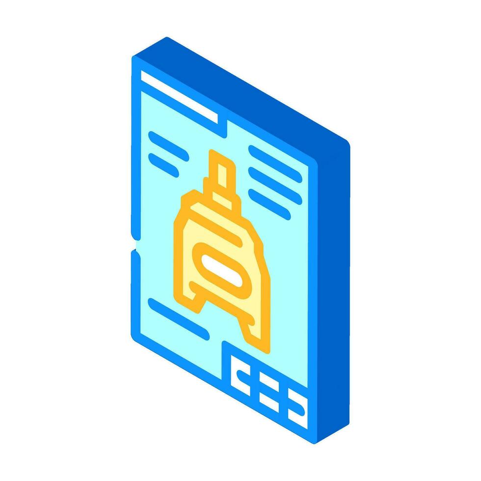 blueprint drafting mechanical engineer isometric icon vector illustration