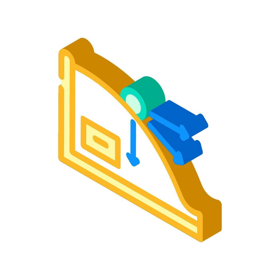 cinemática teoría mecánico ingeniero isométrica icono vector ilustración