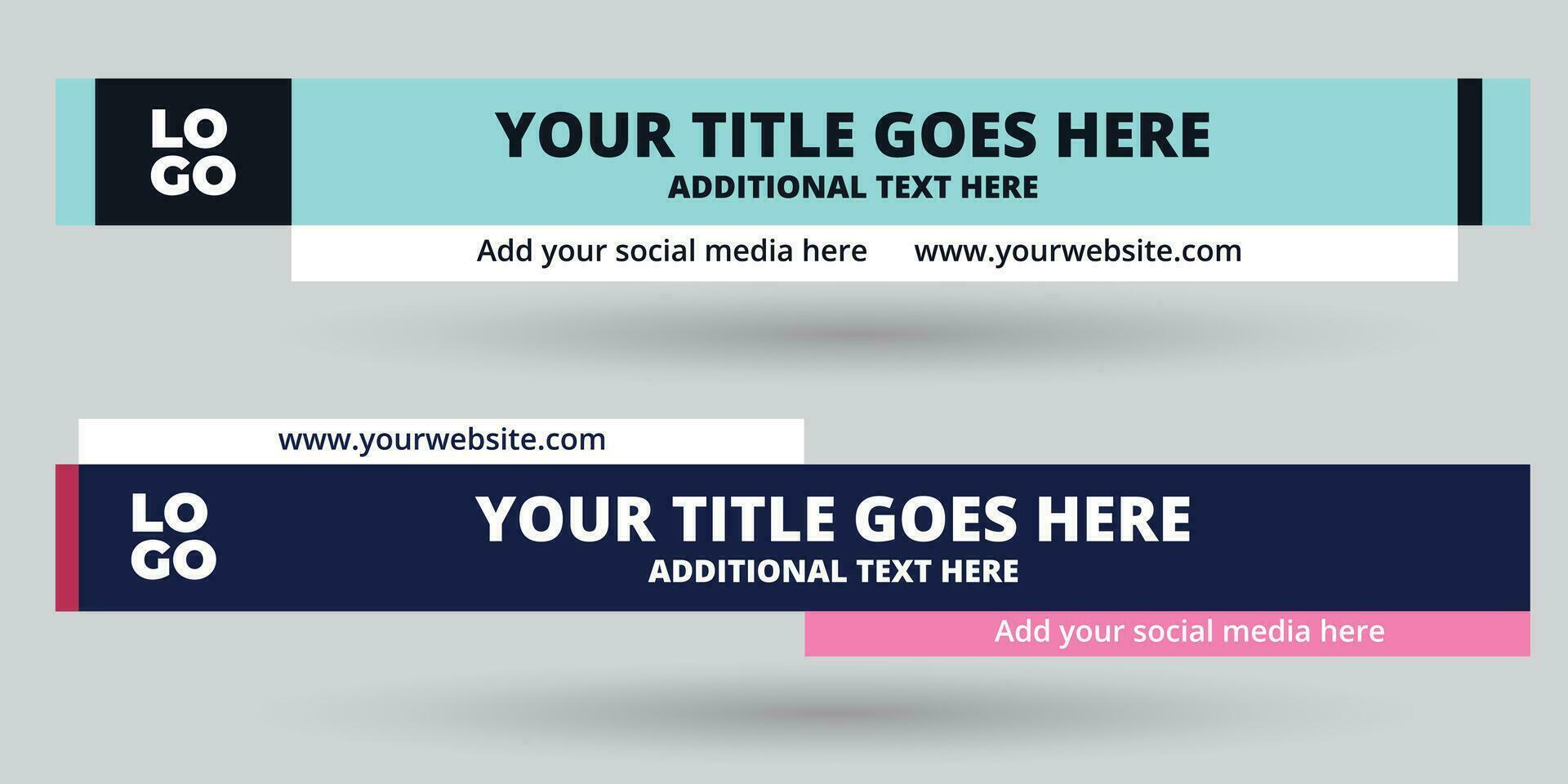 Abstract geometric lower third banner template design vector illustration