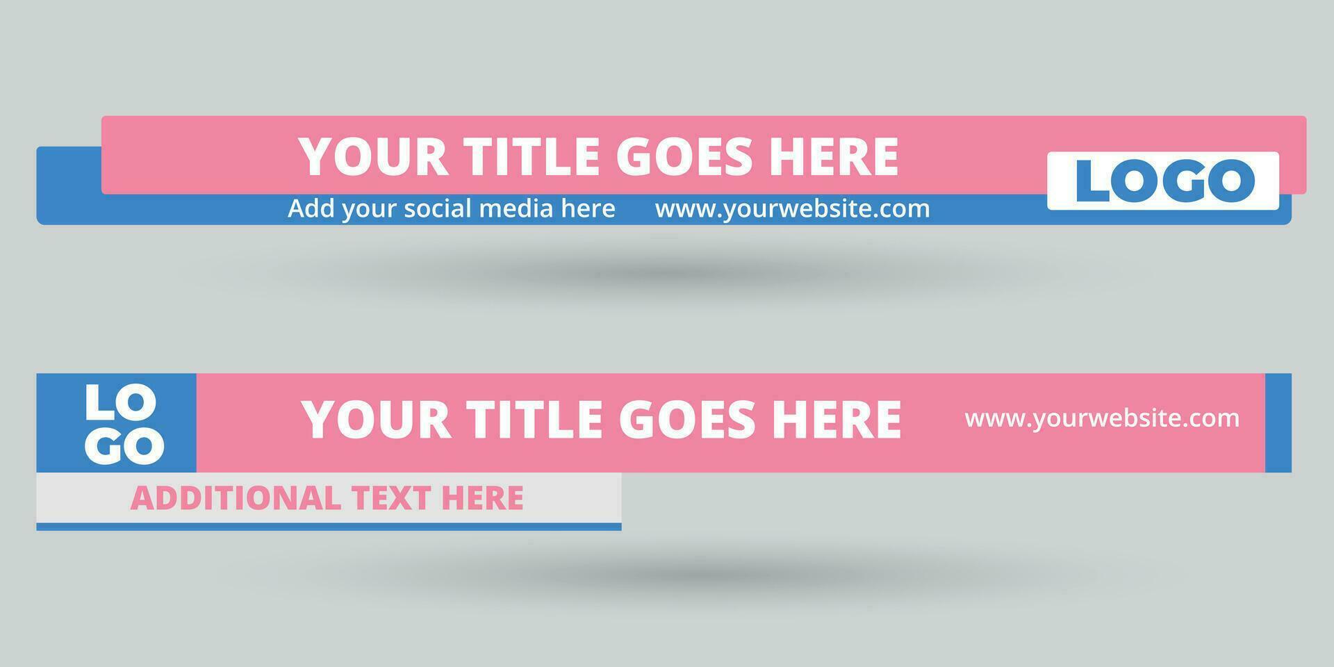 Abstract geometric lower third banner template design vector illustration