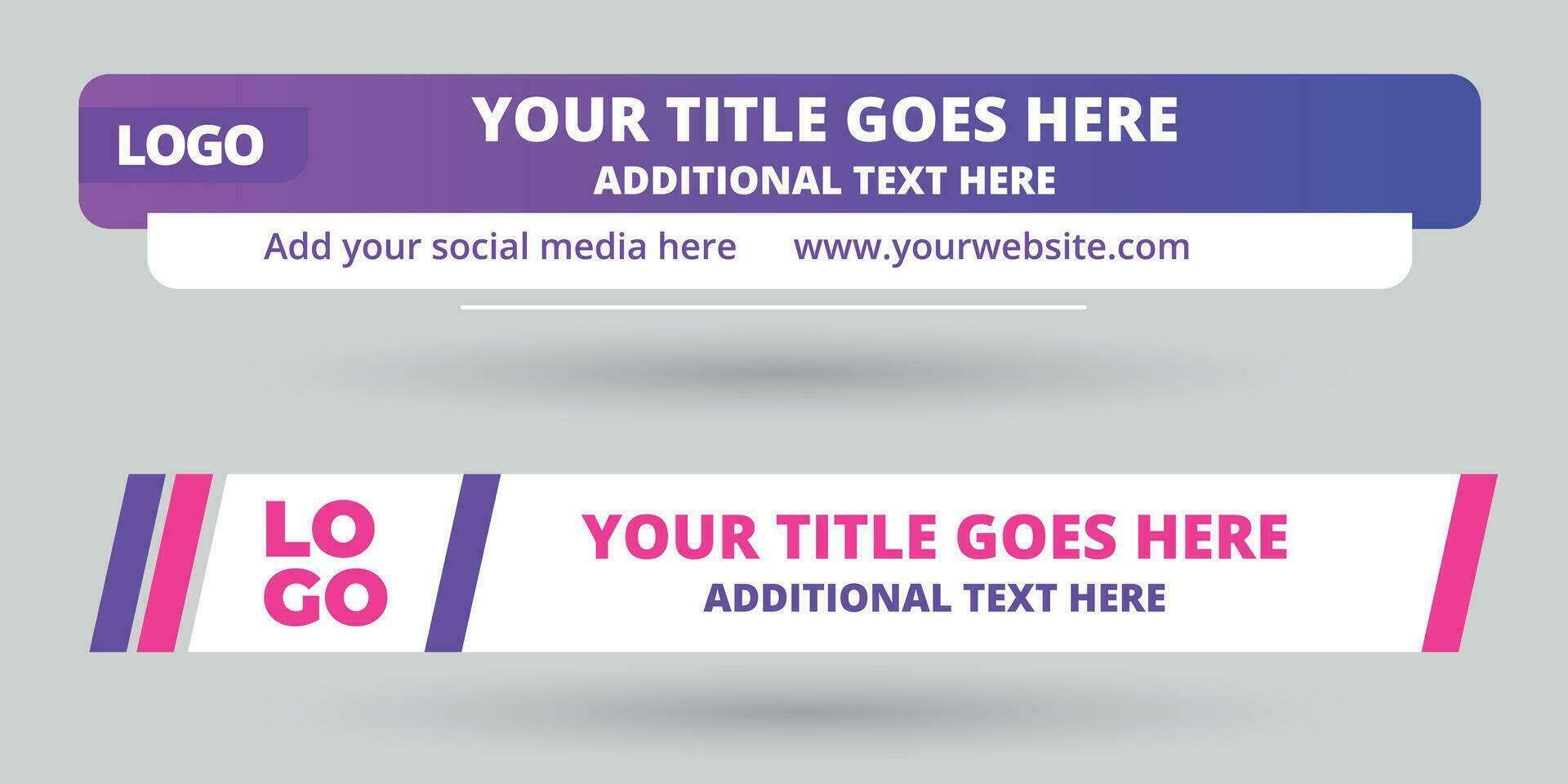Abstract geometric lower third banner template design vector illustration