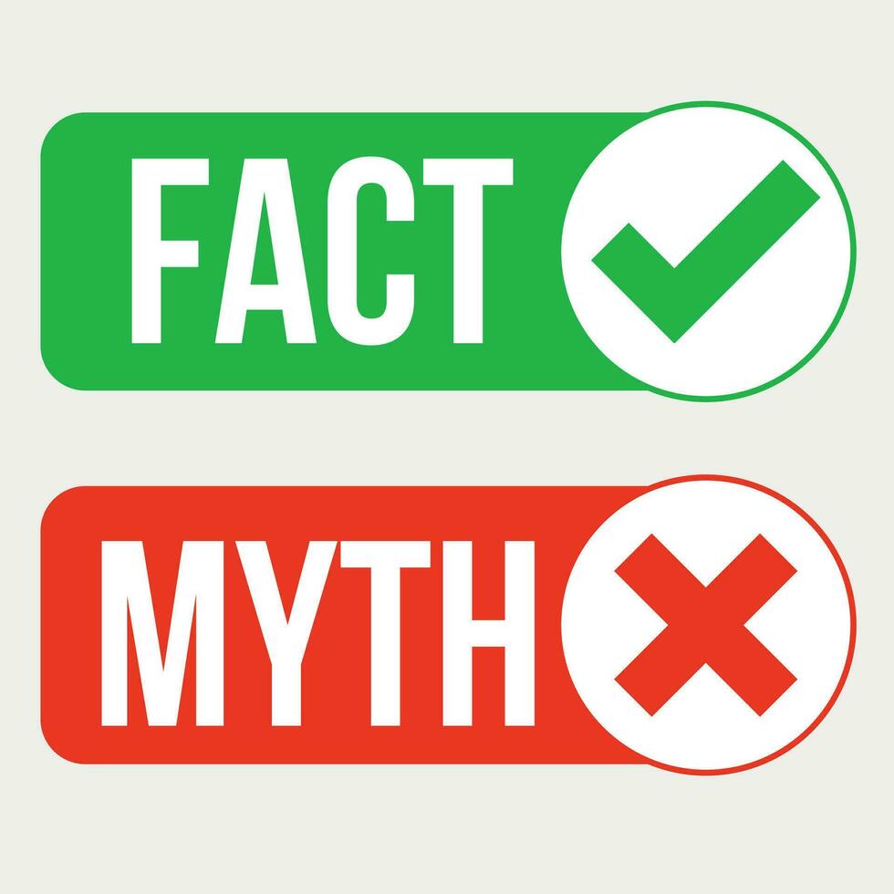 Fact vs Myth Logo concept vector illustration