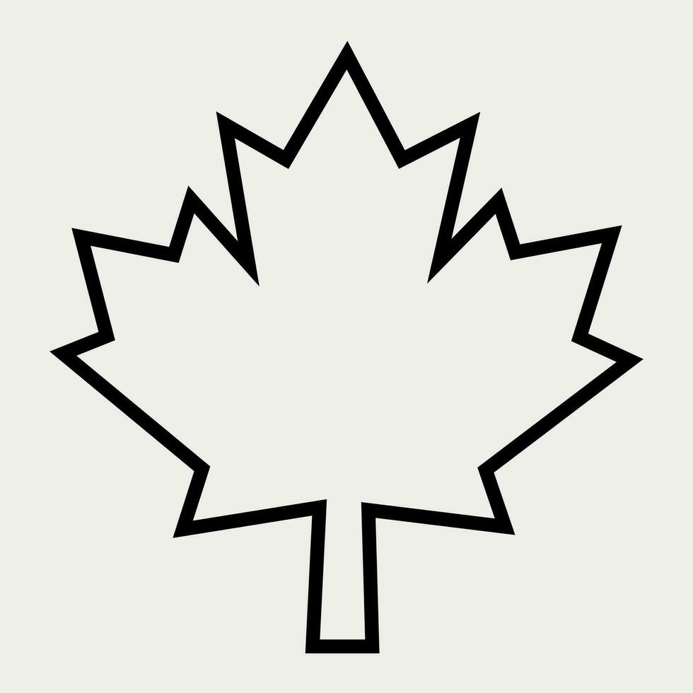 Canadian Maple Leaf outlined isolated vector illustration