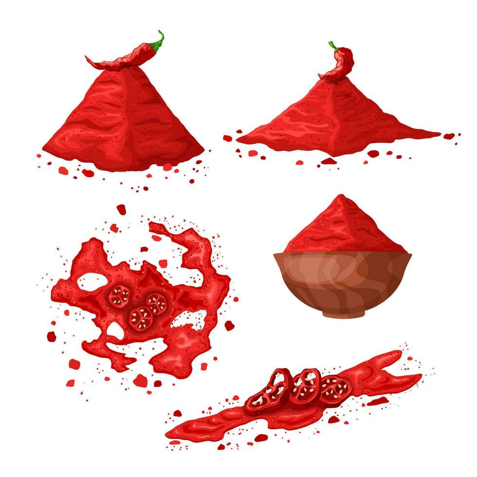 paprika red set cartoon vector illustration