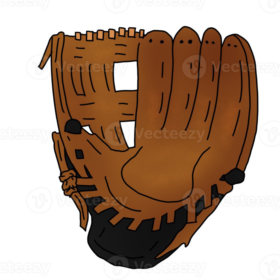Baseball leather glove png