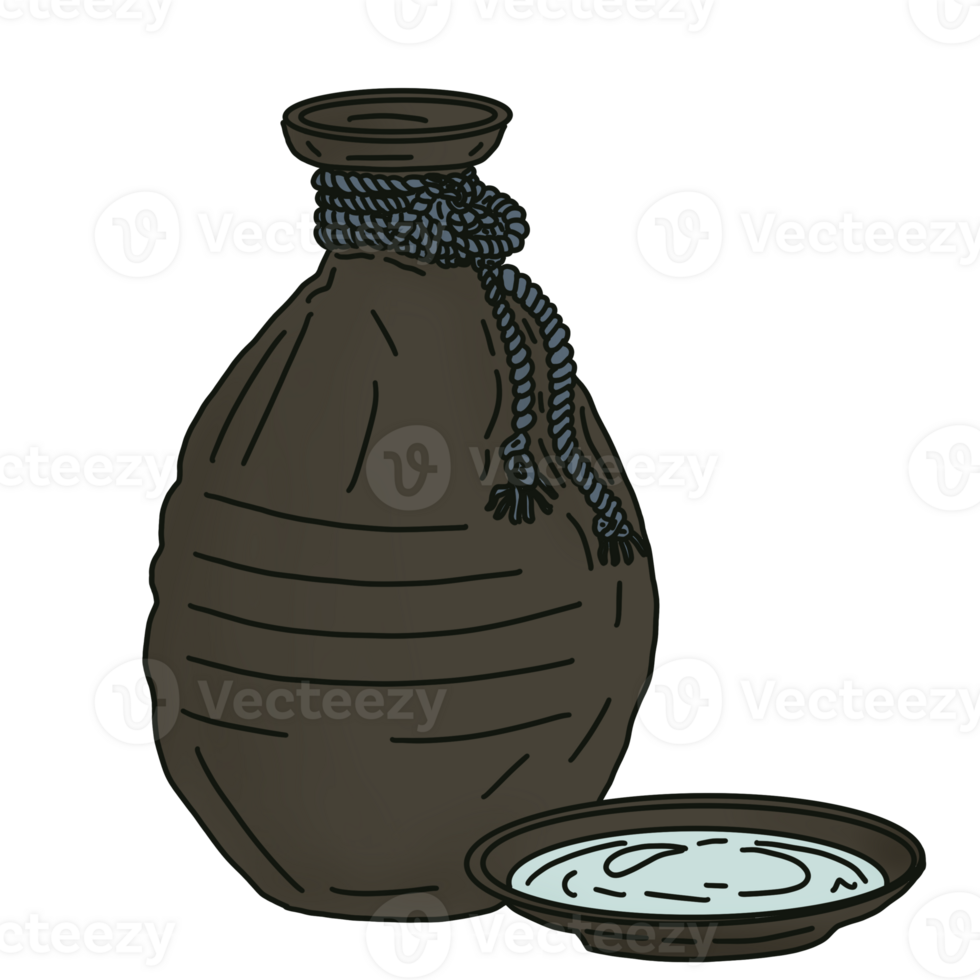 Sake ceramic bottle png