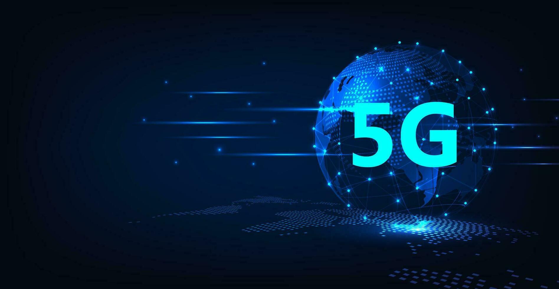 Concept of technology 5G network. vector