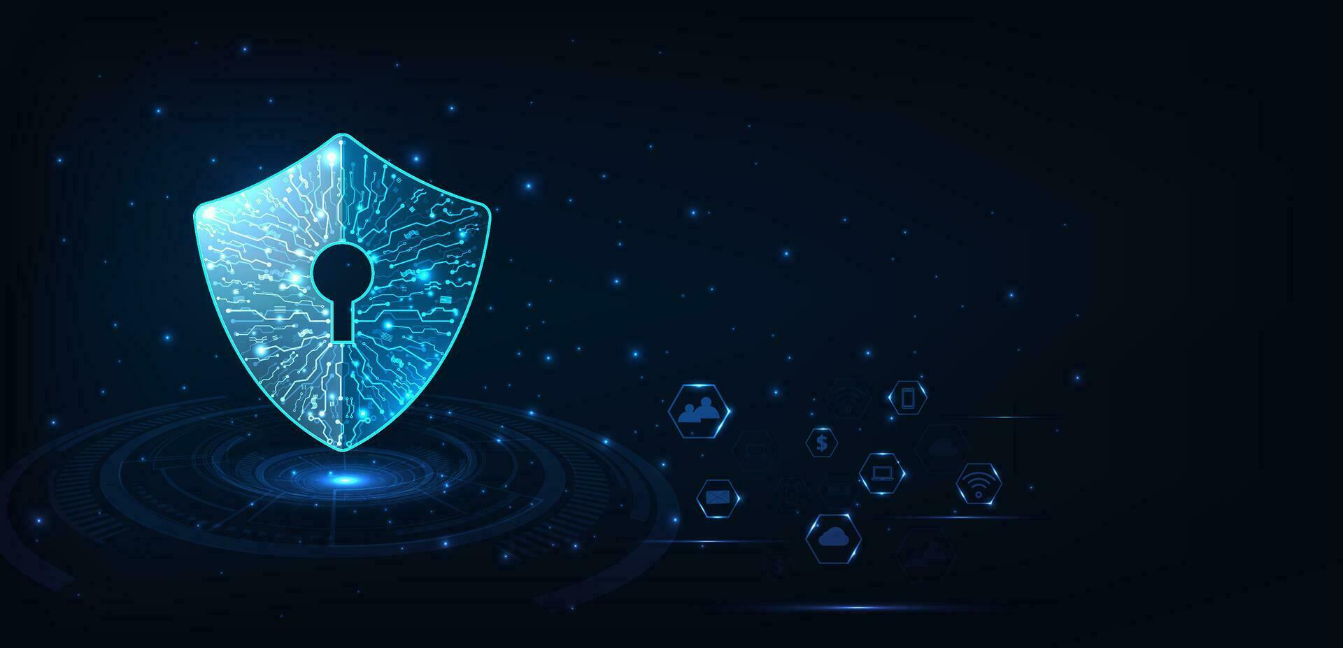 Cyber attack protection privacy concept. vector