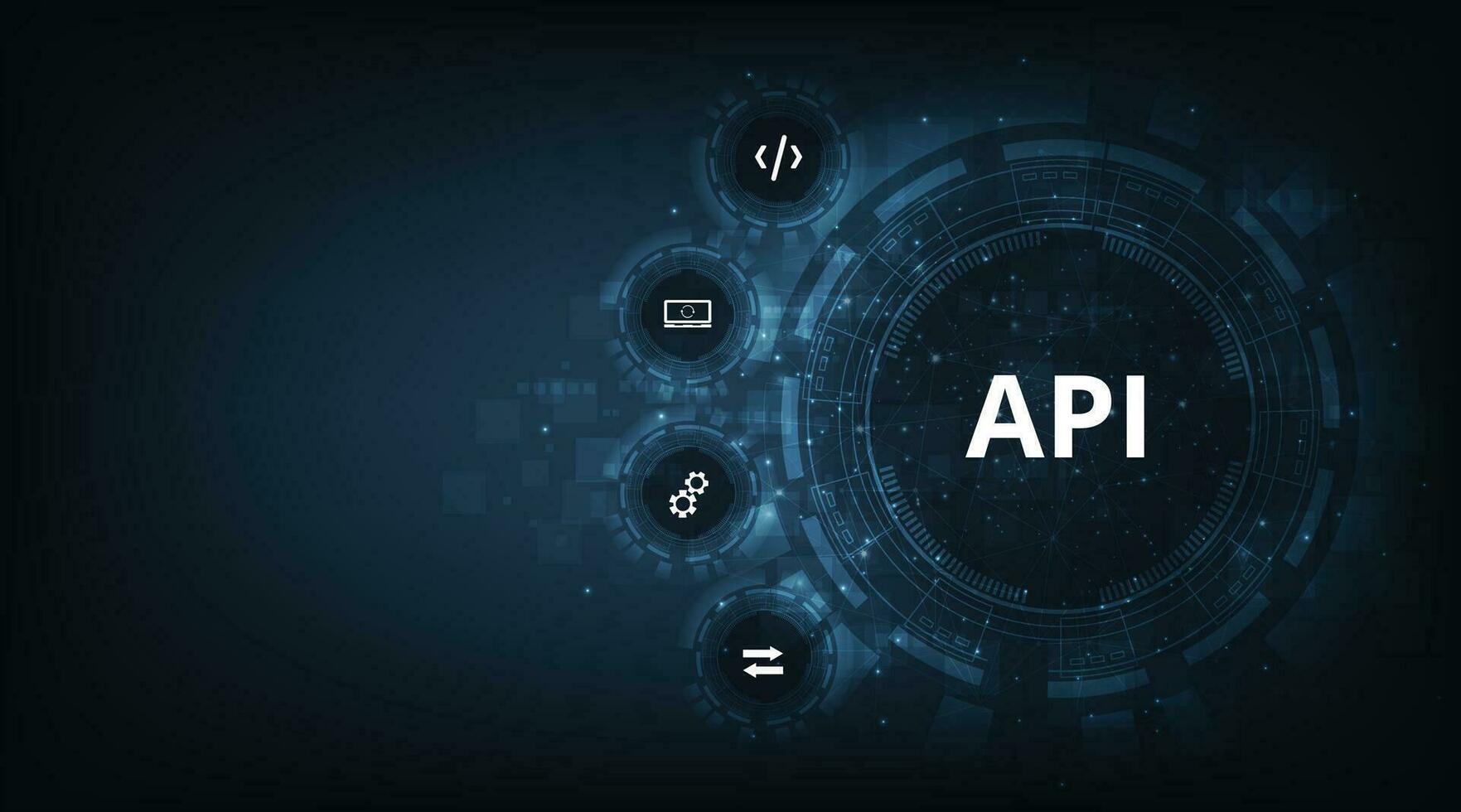 Application Programming Interface API. vector