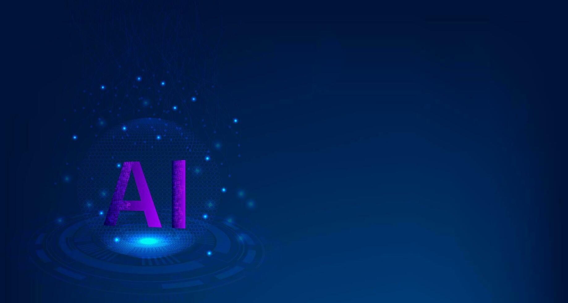 artificial inteligencia ai logo en astronave vector