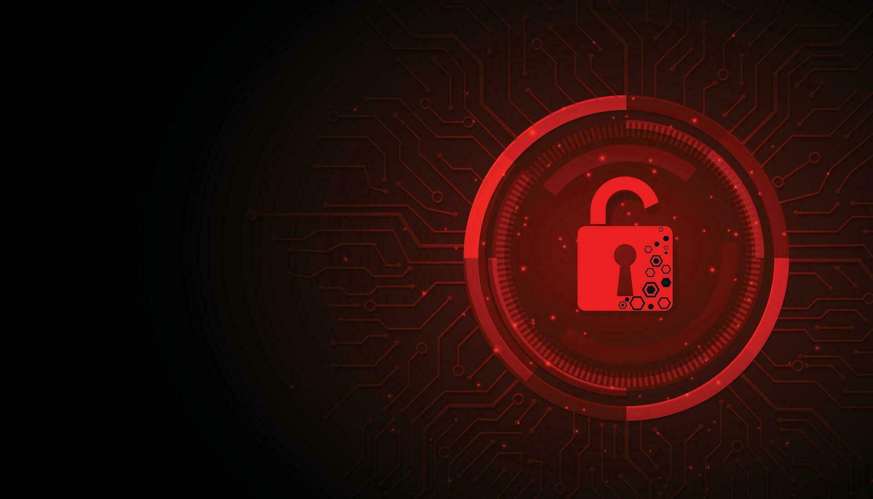 Concept of destroyed cyber security. vector