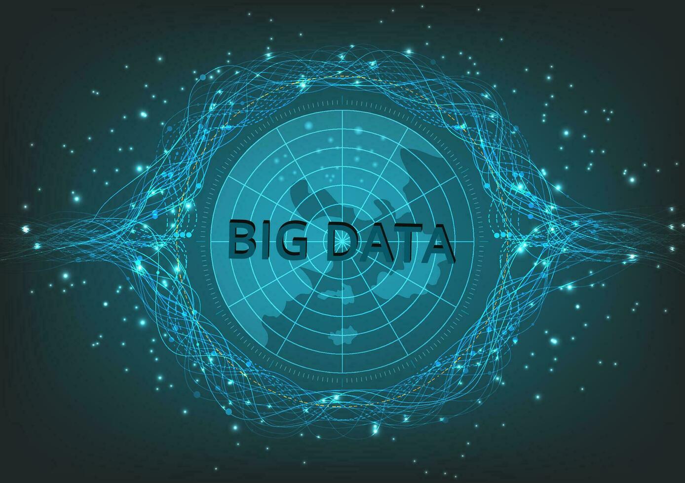 Big data circular visualization. vector