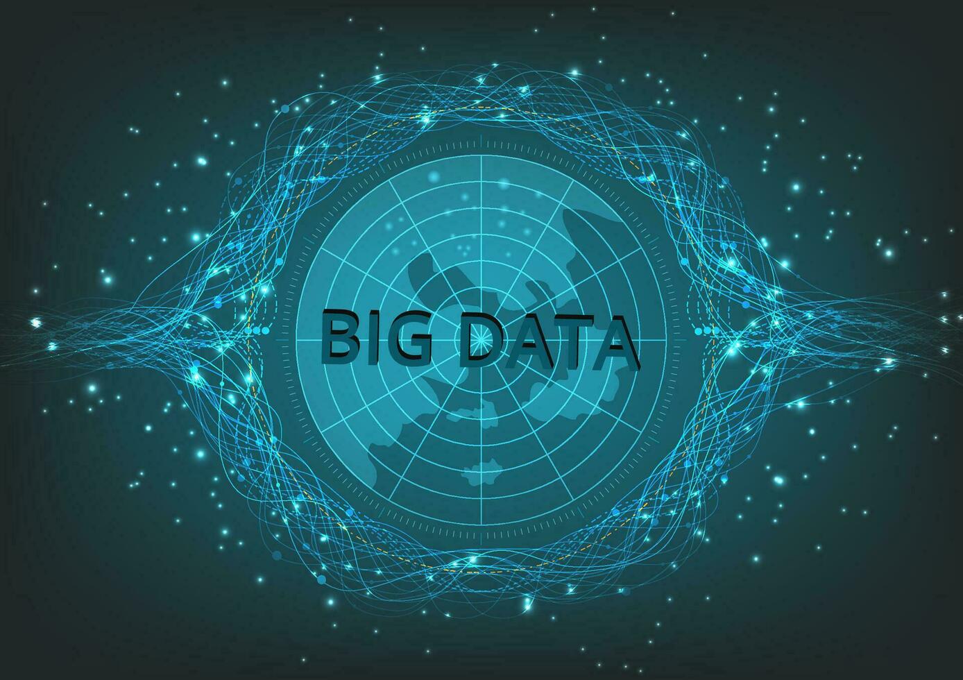 grande datos circular visualización. vector