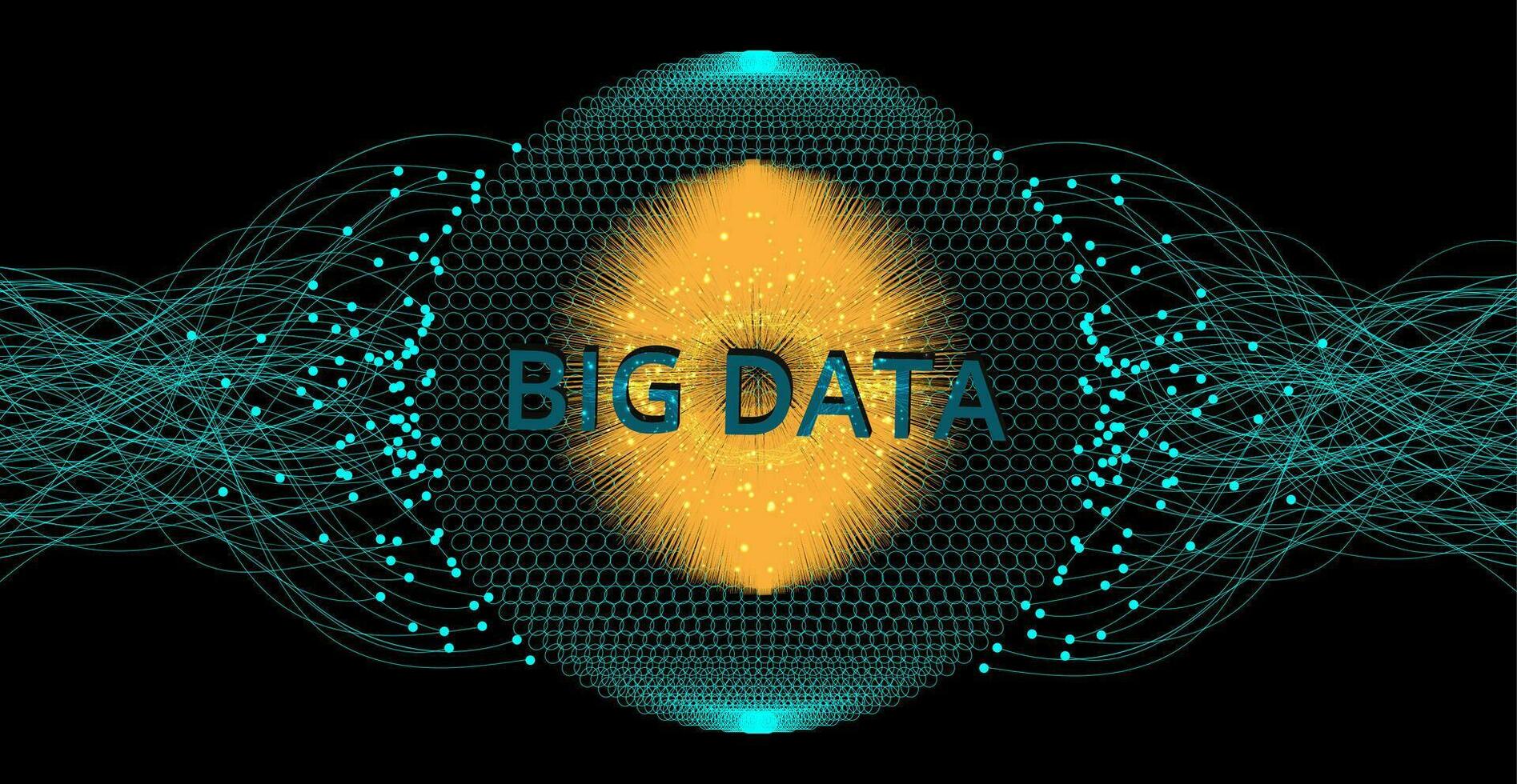 Big data circular visualization vector