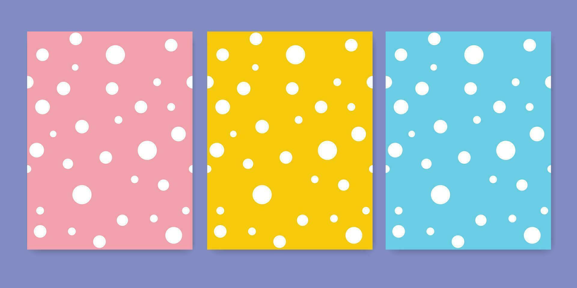 Pastel polka dot pattern vector set design.