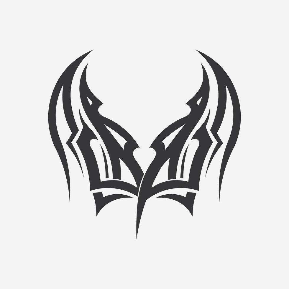 black tribal vector logo design icon and sign tribal