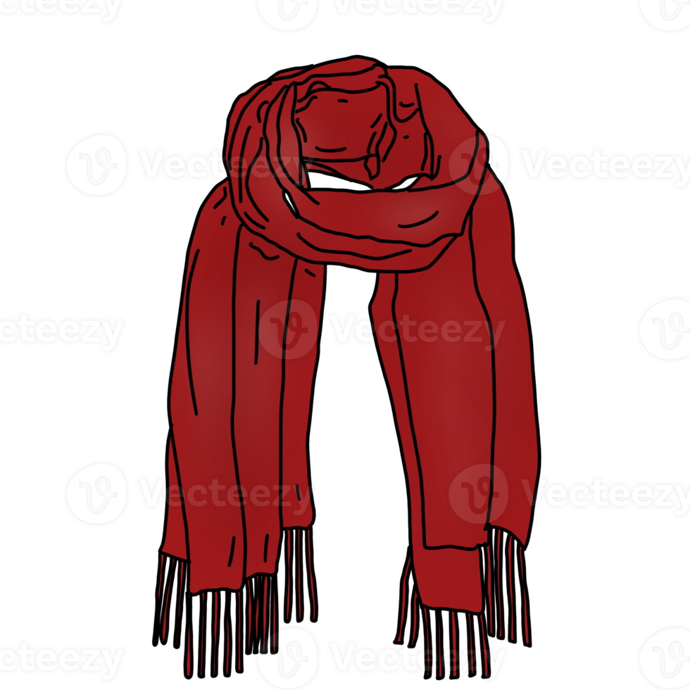 Red autumn scarf png