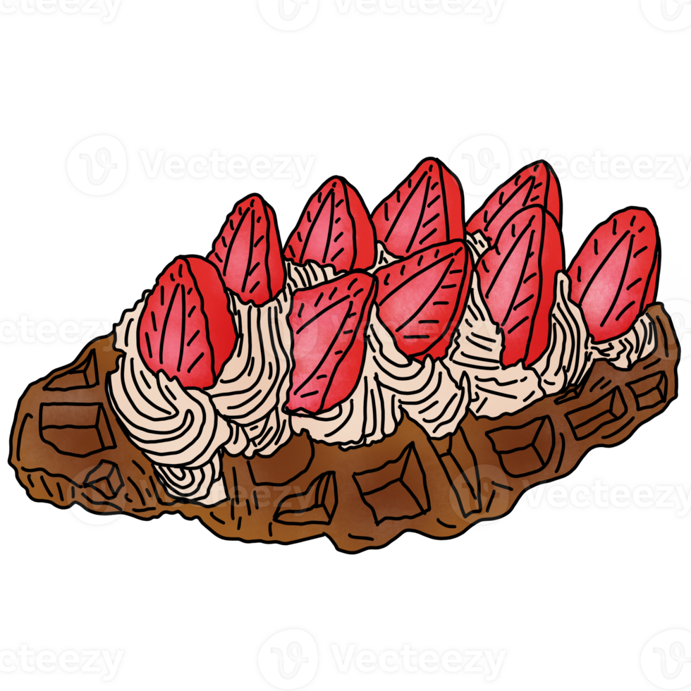 Sweet strawberry croffle png