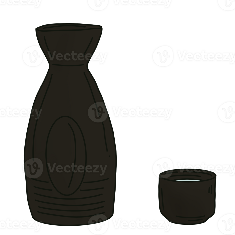 Sake ceramic bottle png