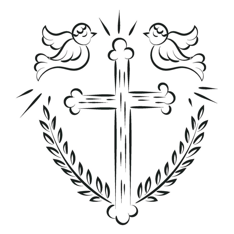 Christian Symbol design for print or use as poster, card, flyer, sticker, tattoo or T Shirt vector