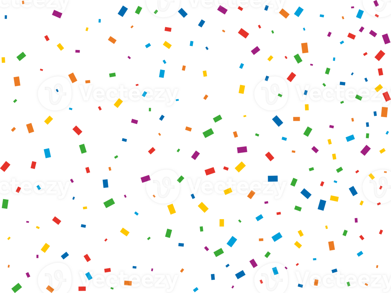 Luxury Rainbow Rectangular Confetti png
