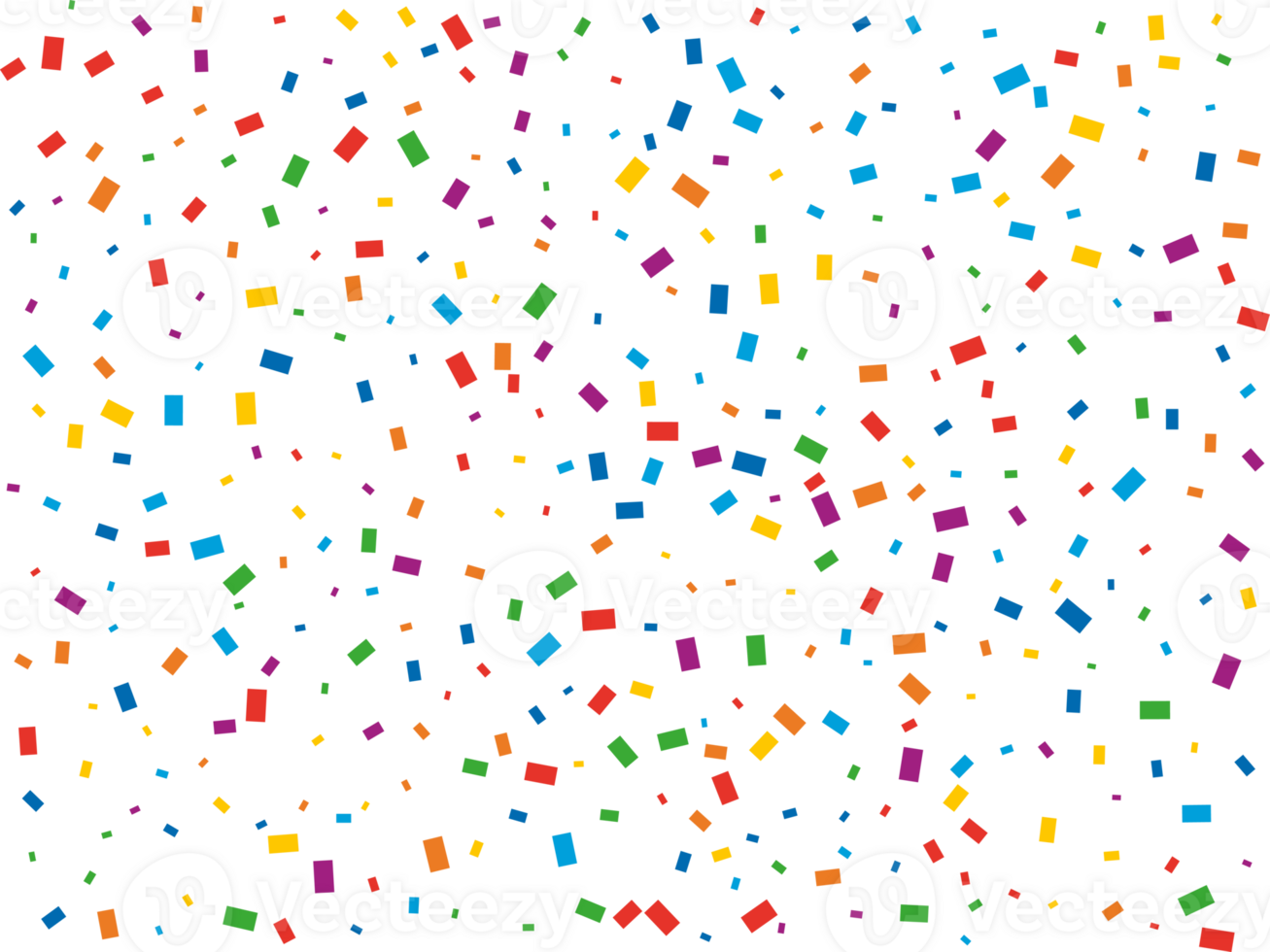 Luxury Rainbow Rectangular Confetti png