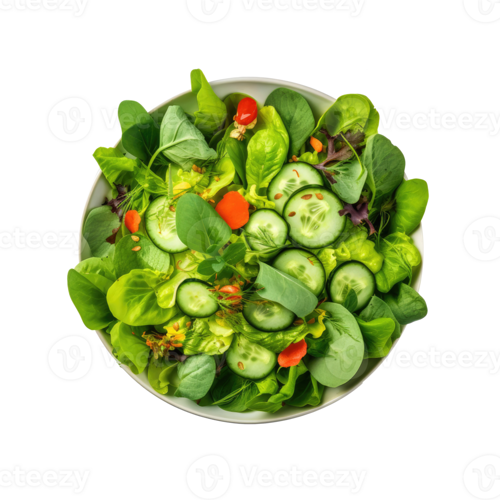 Green vegan salad isolated. Illustration AI Generative png