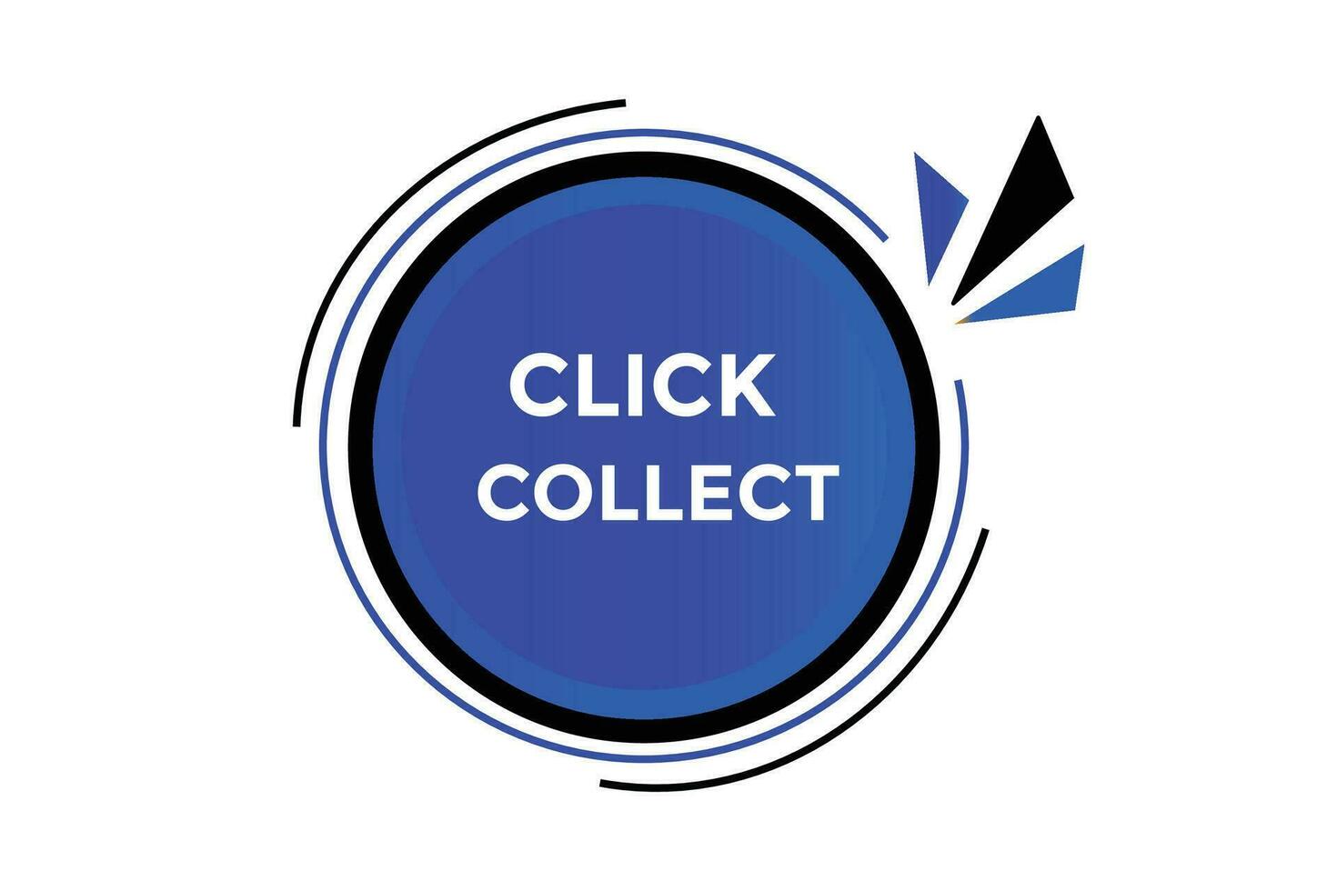 Click collect button web banner templates. Vector Illustration