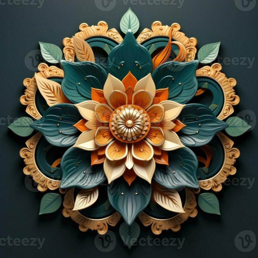 Beautifil 3d mandala desing photo