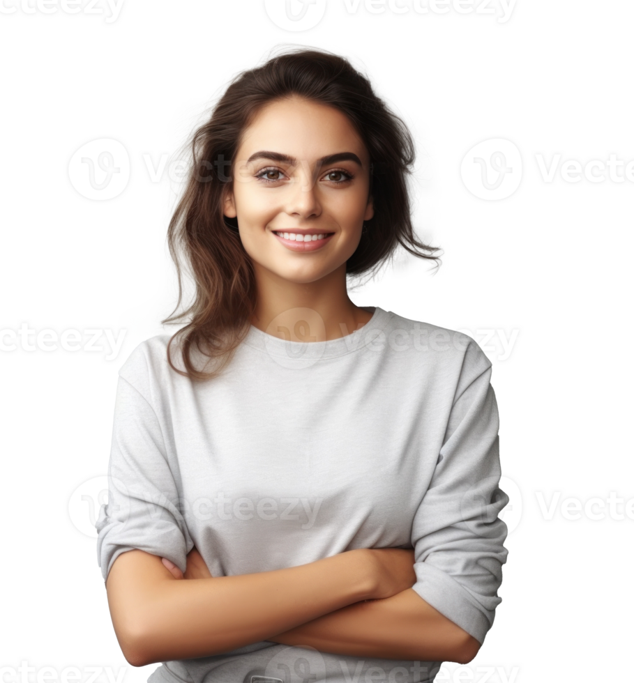 Portrait of a beautiful young woman isolated png