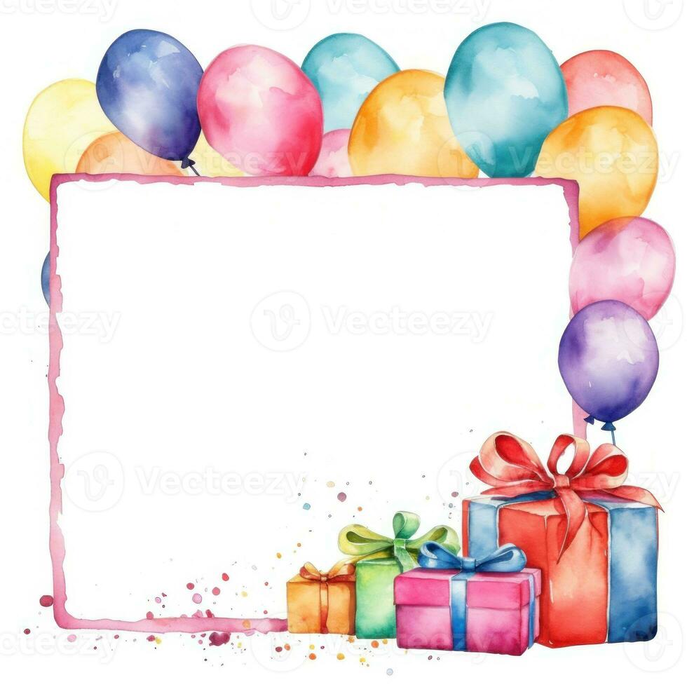 Birthday watercolor background photo