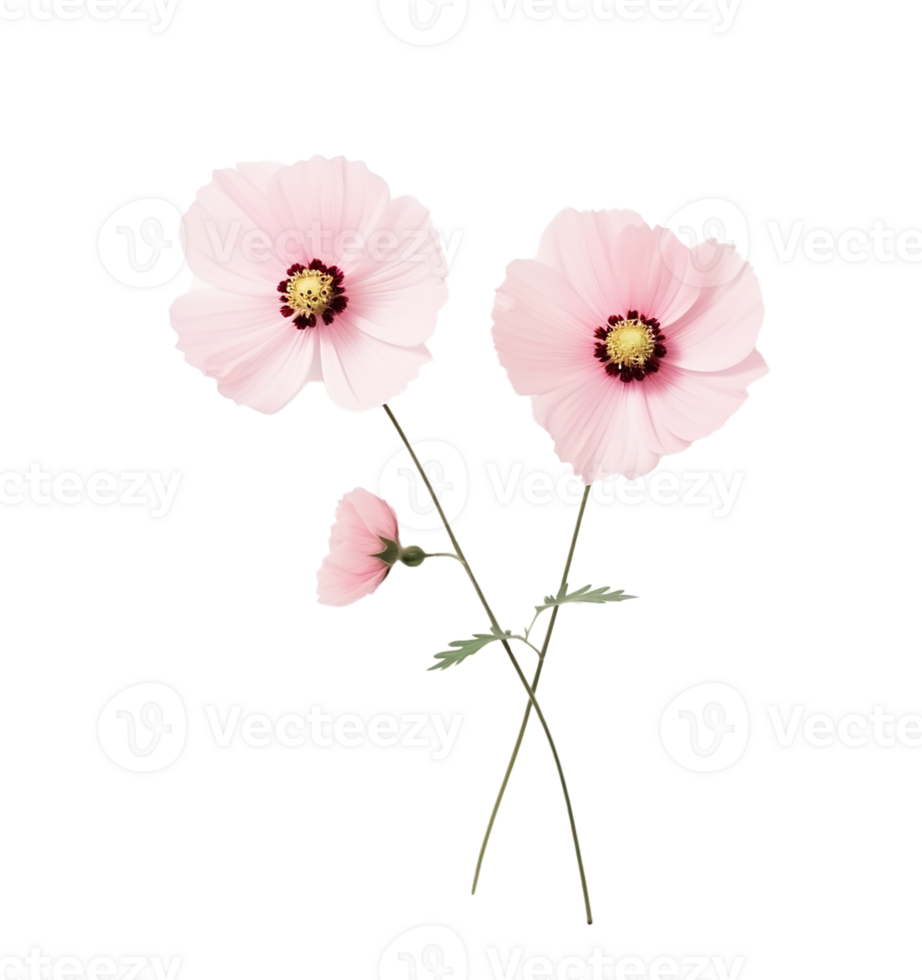 Cute pink flowers isolated png
