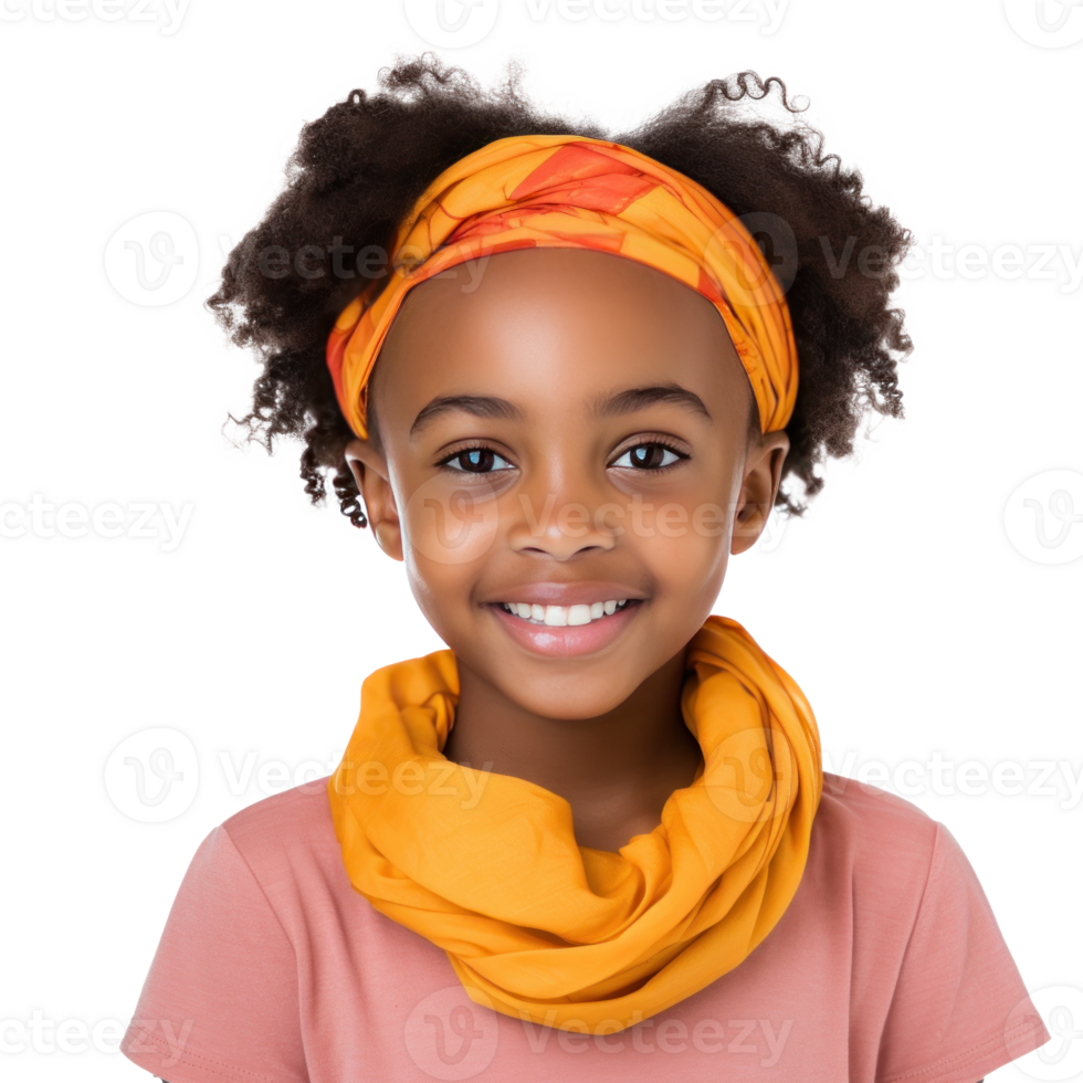 Beautiful african american girl isolated png