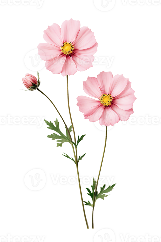 Cute pink flowers isolated png