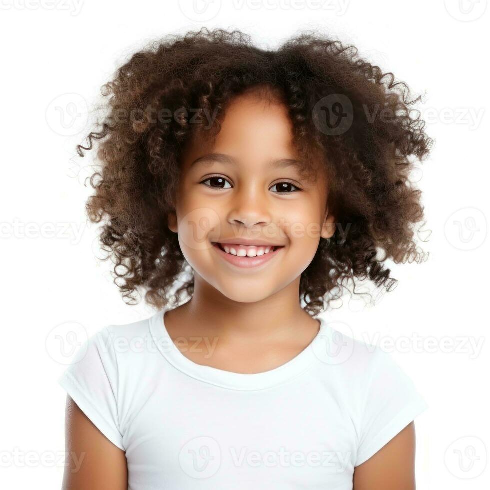 Beautiful african american girl isolated photo