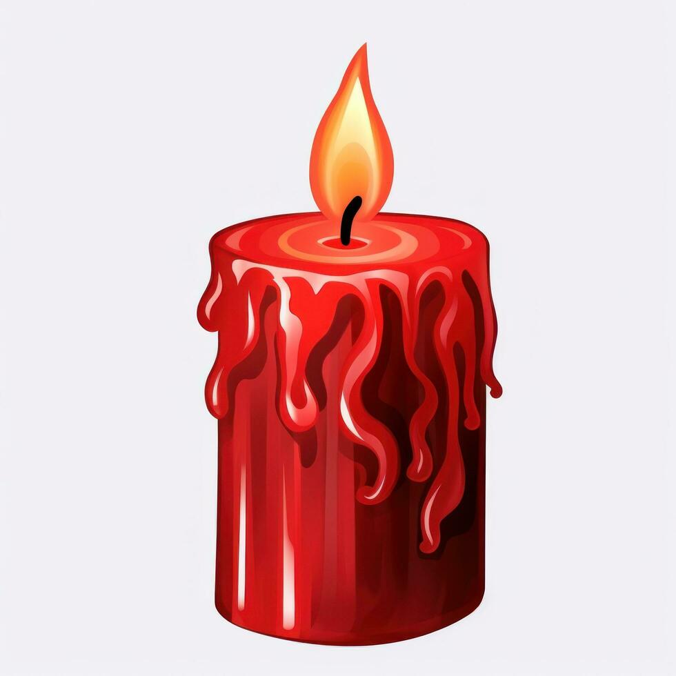 Red candle isolated photo