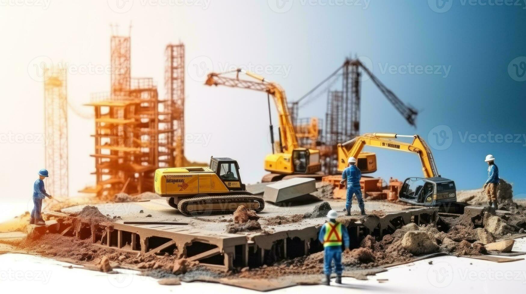 Engineers Constructing Industrial Background photo