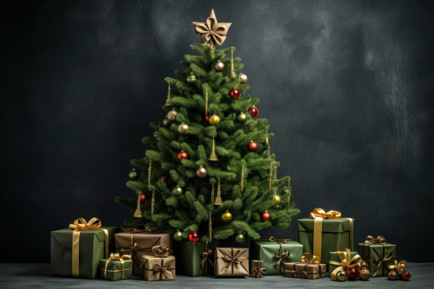 Christmas tree decoration background photo
