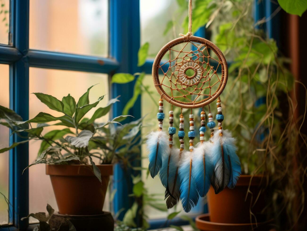 Dream catcher near window photo