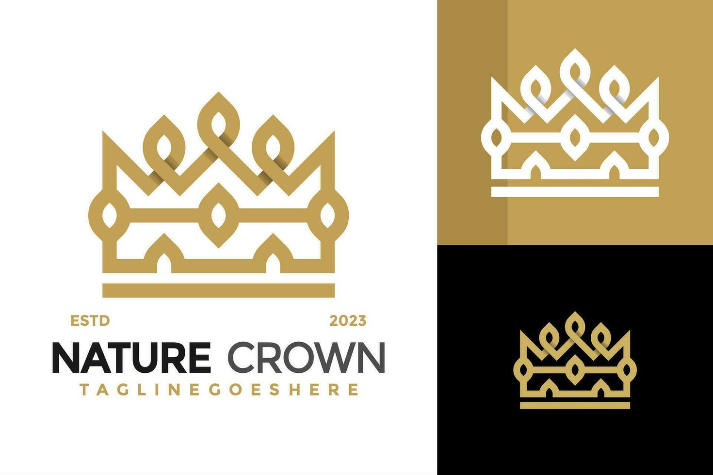 Nature crown leaf design vector symbol icon illustration