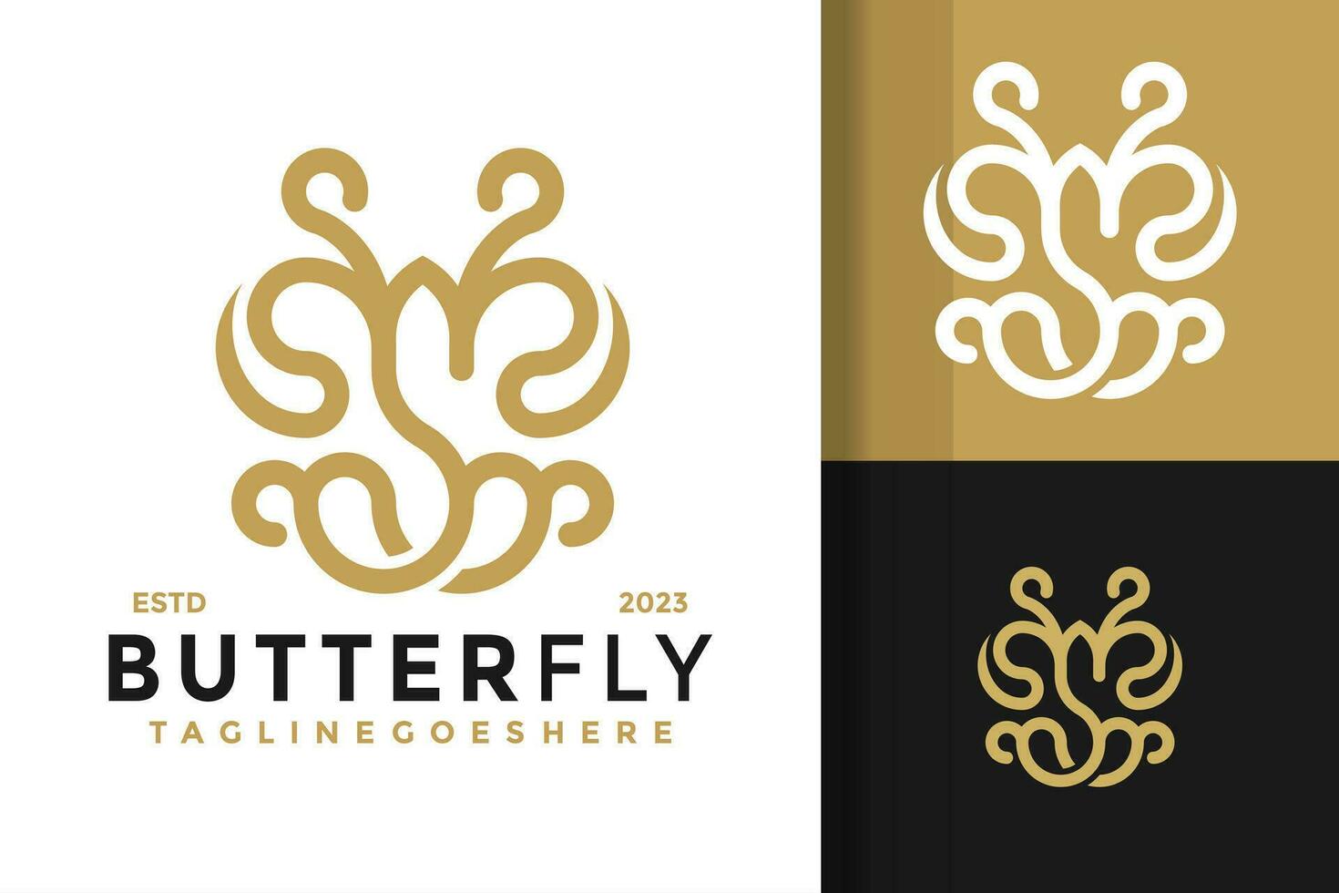 Letter S Butterfly logo design vector symbol icon illustration