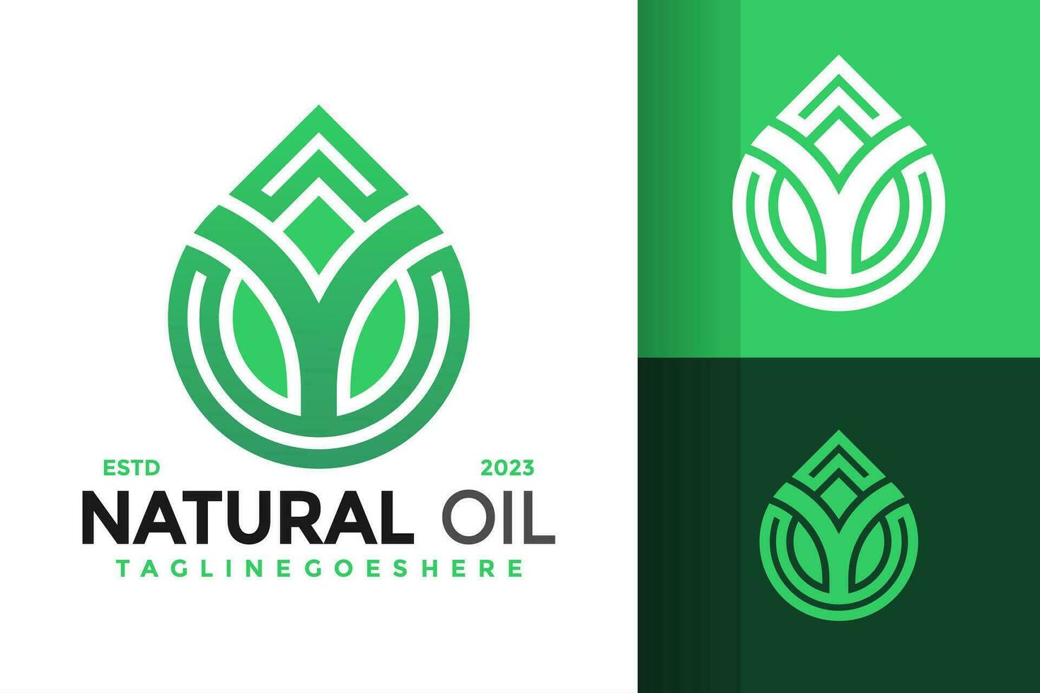 Letter Y natural oil drop logo design vector symbol icon illustration