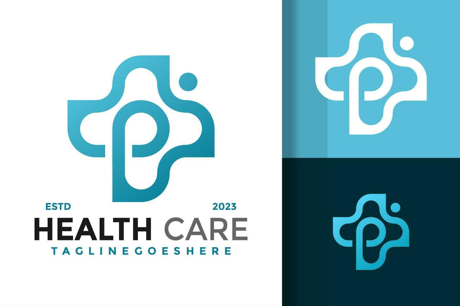 Health care letter E logo design vector symbol icon illustration