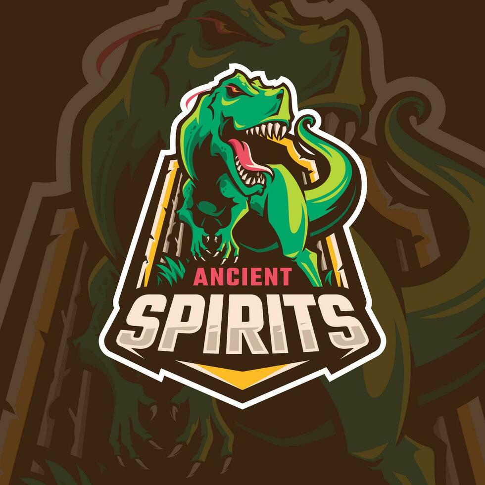 Raptor dinosaur mascot logo design vector