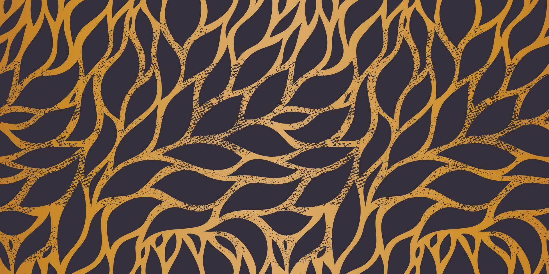 Vector seamless leaf Wallpaper, Luxury nature leaves pattern design, Golden banana leaf line arts, Hand drawn outline design for fabric , print, cover, banner and invitation.