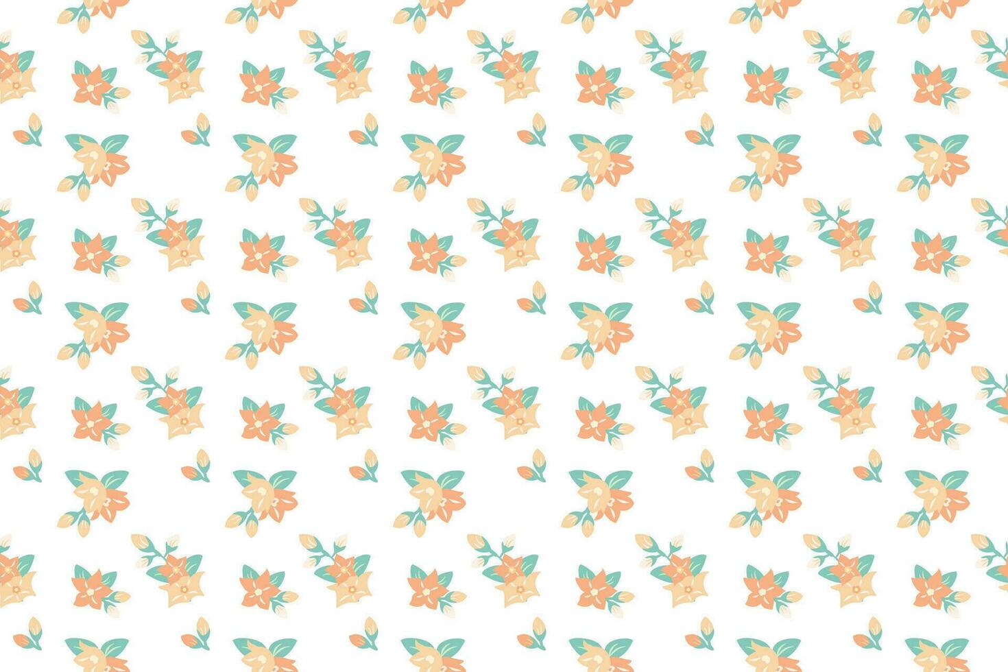 A tiny orange flower as seamless pattern background vector