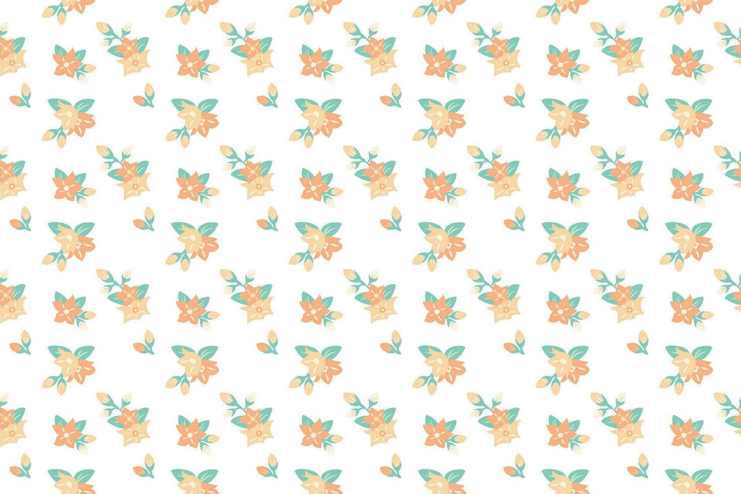 A tiny orange flower as seamless pattern background vector