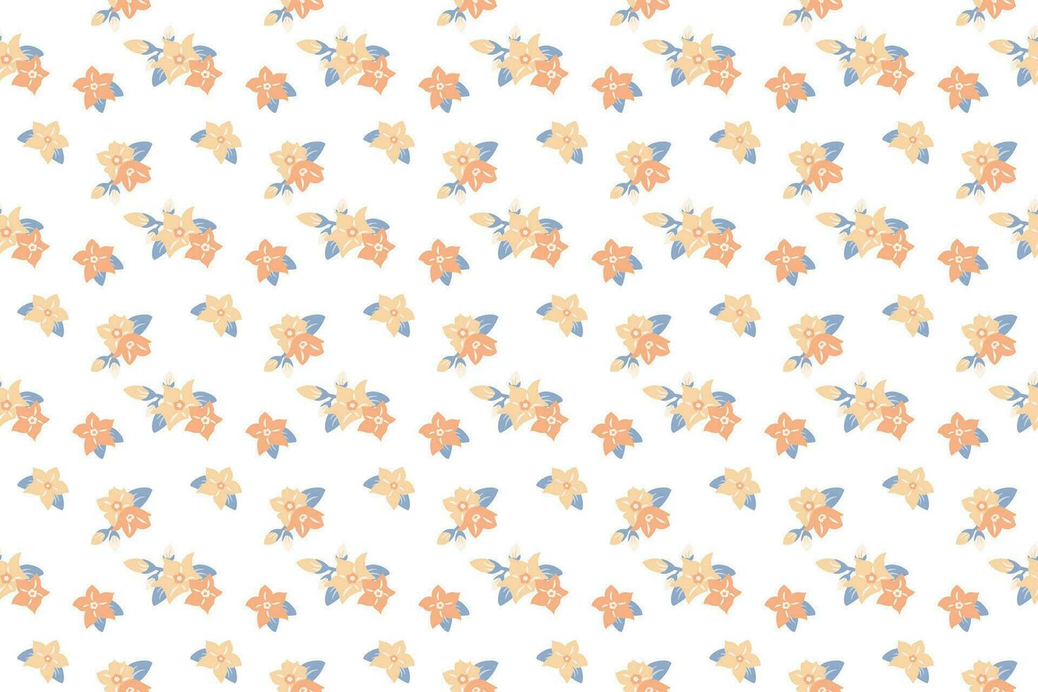 A tiny orange shade flower as seamless pattern background vector